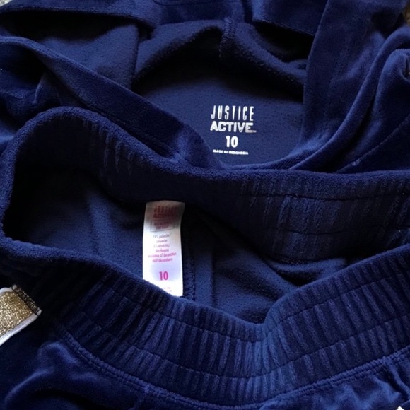 Justice Active Girl’s Blue/Gold Velour Soccer 2 Piece Set Size 10. Bundle & save - Picture 5 of 7
